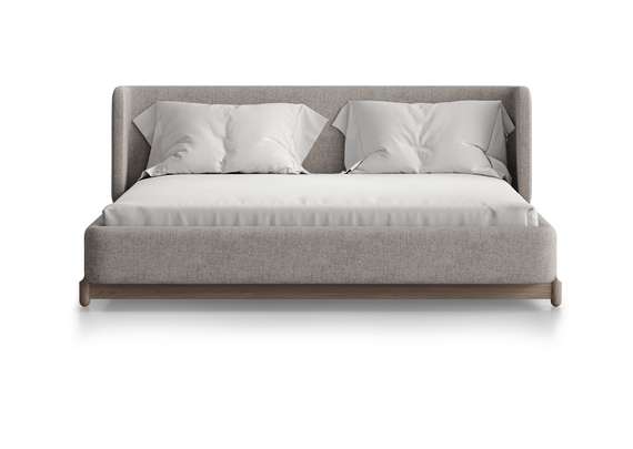 Кровать Basic спальное место 160*200 см (бежевый, рогожка)