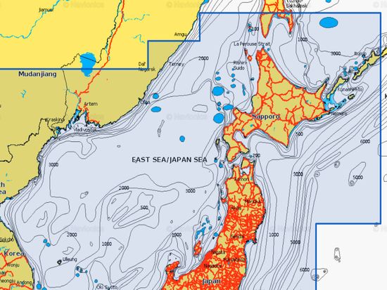 Navionics+ NAAE011L Залив Петра Великого, Япония, Юго-Восточная Азия карта глубин для Lowrance / Simrad / Raymarine / Humminbird