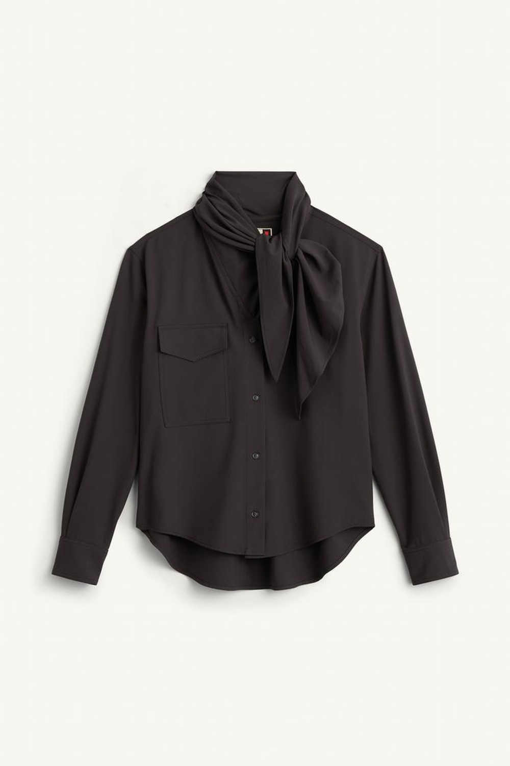 ZARA РУБАШКА С ДЛИННЫМИ РУКАВАМИ, ШОКОЛАДНЫЙ