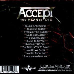 Accept / Too Mean To Die (CD)