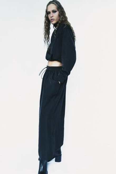 ZARA ЮБКА МИДИ — ZW COLLECTION, ЧЕРНЫЙ