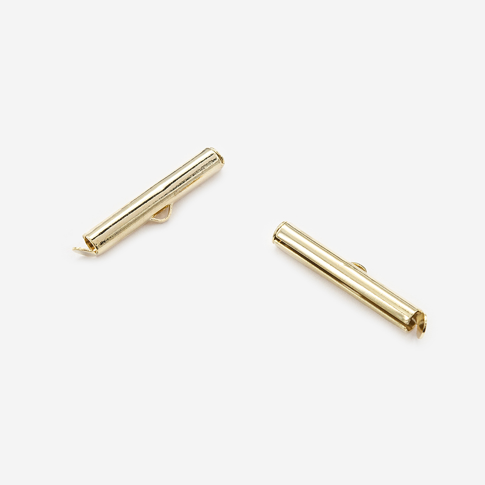 Концевик-трубочка, 25мм, позолота