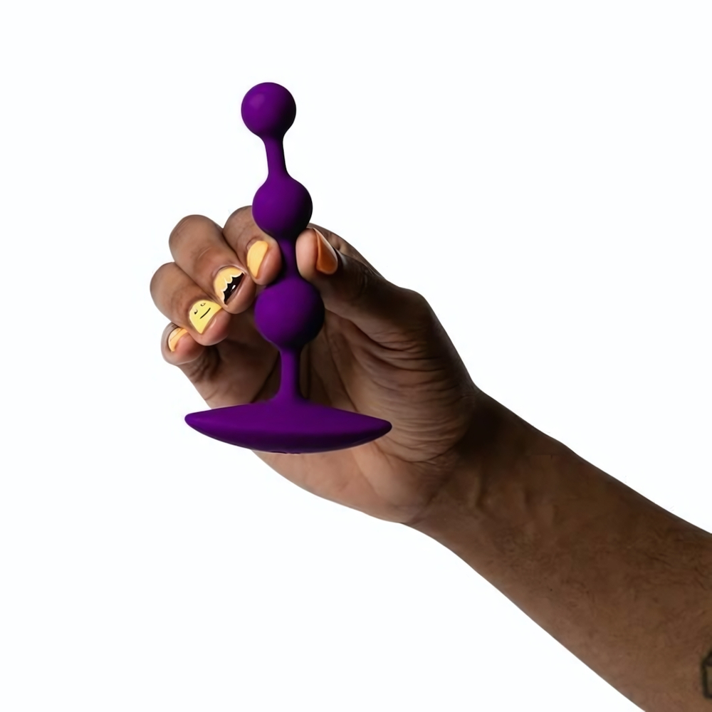 Фиолетовая анальная цепочка Romp Amp - 13,5 см. (Цвет: фиолетовый)