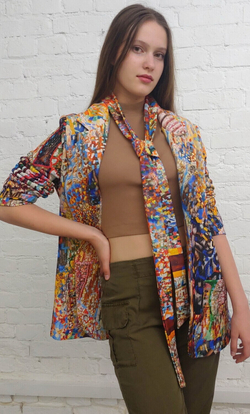 Трикотажный жакет "Формула весны", по мотивам живописного полотна Павла Филонова "Формула весны"