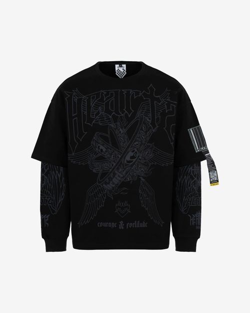 Лонгслив Heartz Courage & Fortitude Layered Kimono Blackout