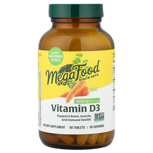MegaFood, витамин D3, 90 таблеток