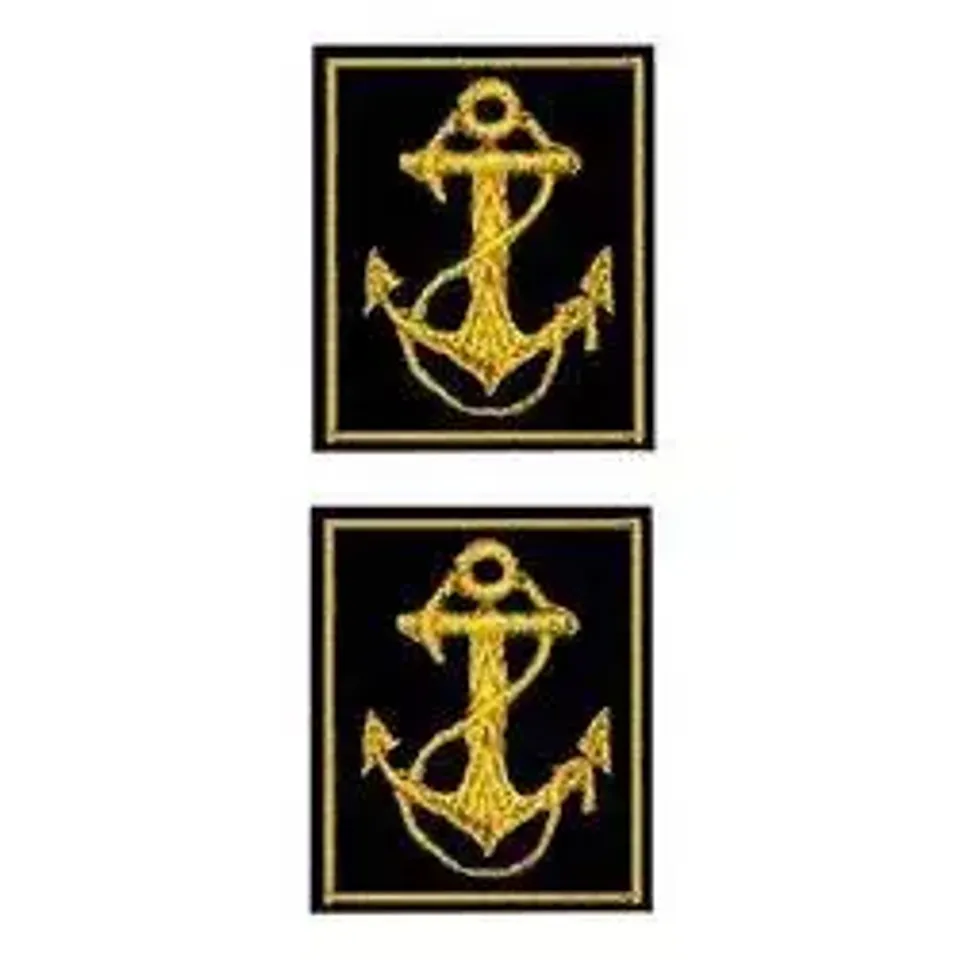 Эмблема петличная вышитая ВМФ кант желтый