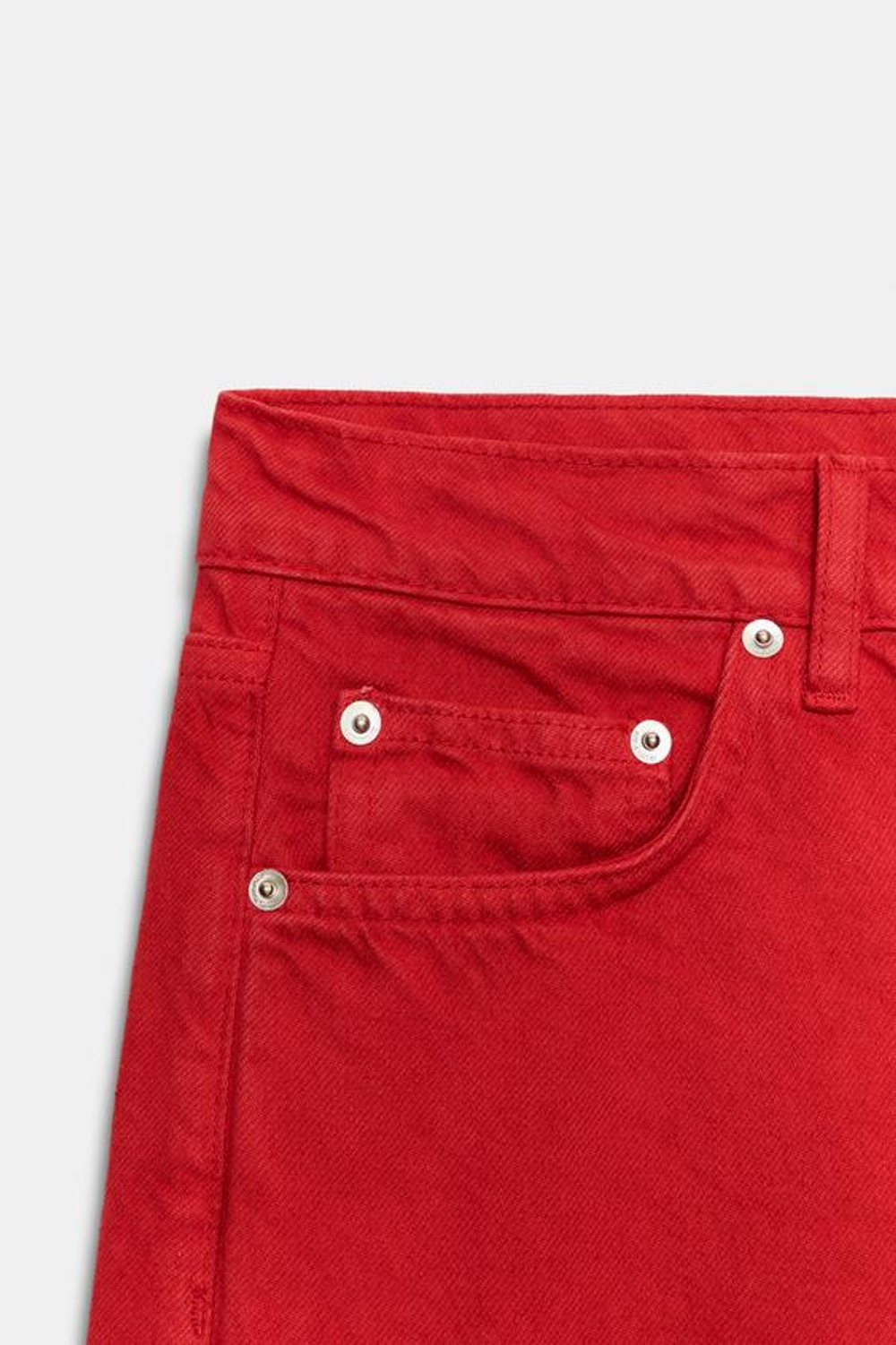 ZARA ДЖИНСЫ ПРЯМОГО КРОЯ СО СРЕДНЕЙ ПОСАДКОЙ — ZW COLLECTION, КРАСНЫЙ