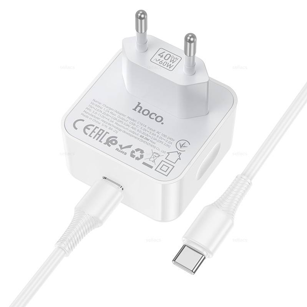 Hoco C161A Speed PD40W зарядное устройство набор (Type-C на Type-C)