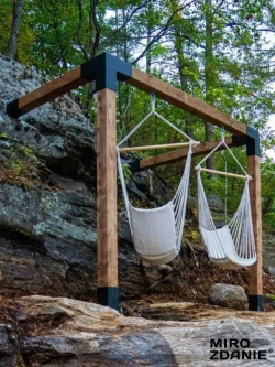 Опора бруса 100x100 UNO - 1 шт, цвет графит, с шурупами