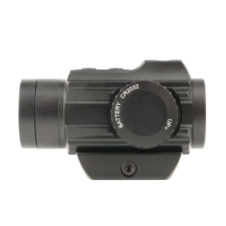 Прицел коллиматорный Veber Black Russian DOT 125 RG вид сбоку с регулировочной ручкой