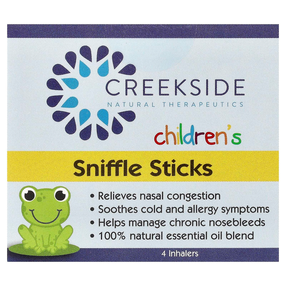 Creekside Natural Therapeutics, Нюхательные палочки для детей, 4 ингалятора