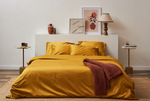 Комплект постельного белья из премиального сатина горчичного цвета из коллекции essential, 200х220 см