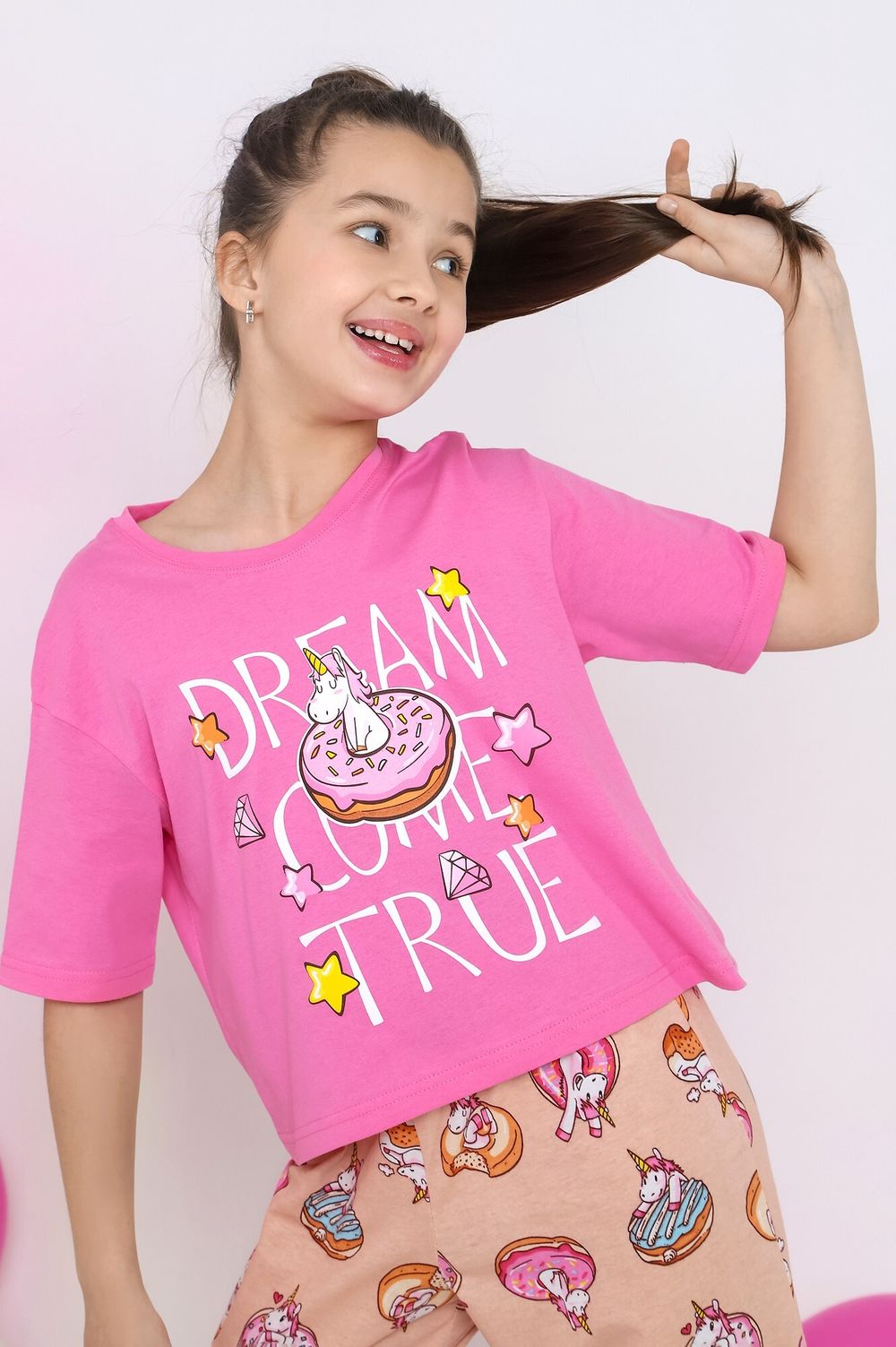 Пижама для девочки Единопончик-2 Виотекс РОЗОВО-ПЕРСИКОВЫЙ