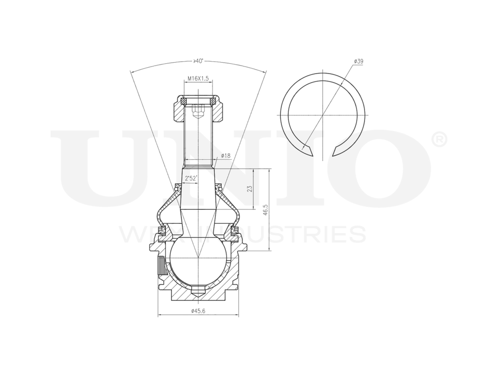 Опора шаровая передняя верхняя UNIO SSP-20053