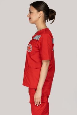 Топ летний женский Скорая помощь MedicLine (V-обр.) цв. КРАСНЫЙ