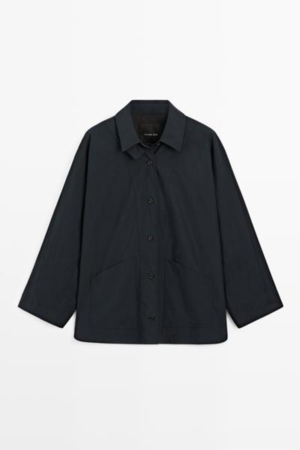 Massimo Dutti Куртка с воротником на пуговицах, глубокий синий