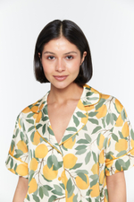 Шелковая пижама с лимонами - M размер