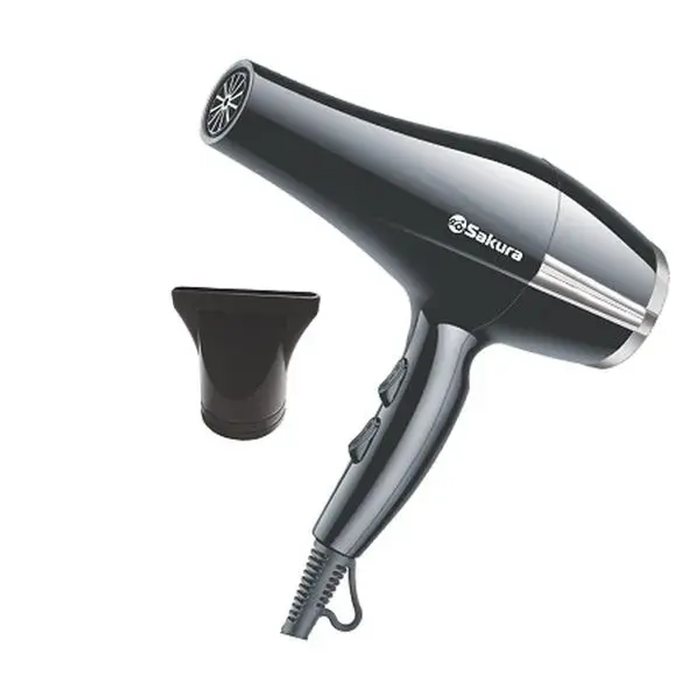 Фен электро SA-4046BK 1600Вт 3темп.режима 2 скор. холод.сушка