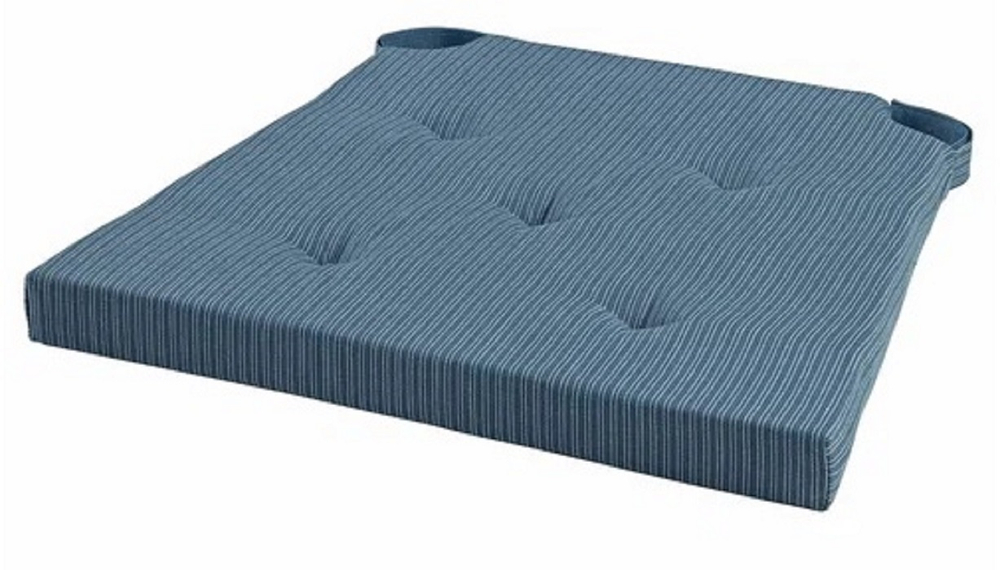 Подушка на стул Ikea Justina/ Икеа Юстина, 35/42 x 40 х 4 см, темно-синий