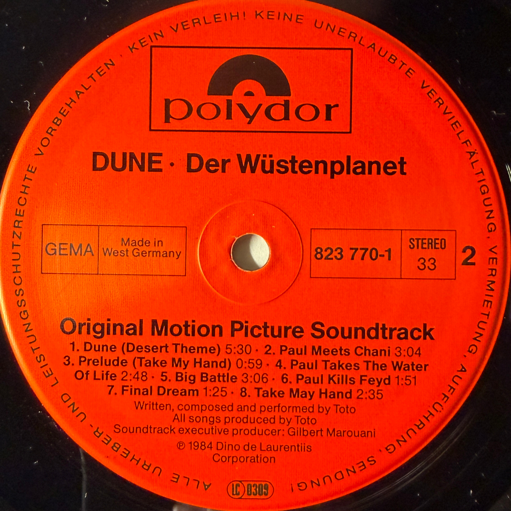 Dune · Der Wüstenplanet - Original Soundtrack Recording (Германия 1984г.) Т