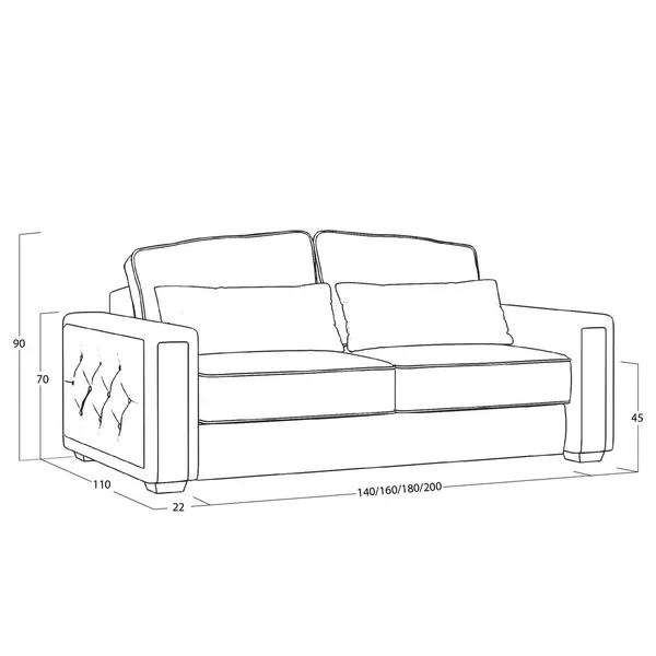 Диван Diamante (с механизмом)