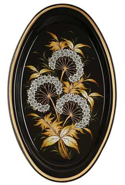 Жостовский поднос декоративный, размер 41х25 см (A17), металлический