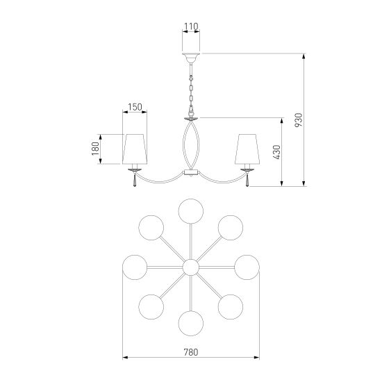 60079/8 / подвесной светильник / хром