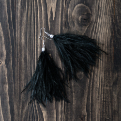 серьги с перьями