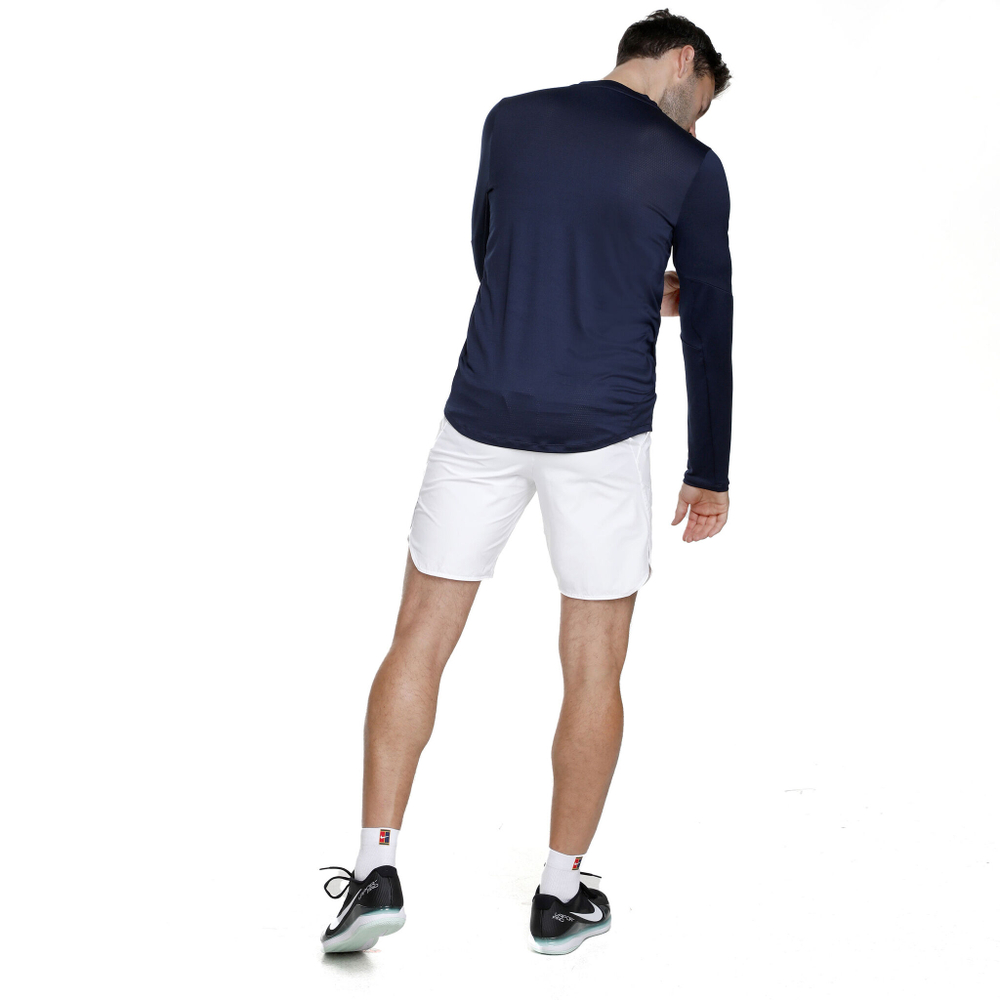 Мужское теннисное поло Nike Dri-Fit Advantage Half-Zip Long Sleeve Men - Dark Blue