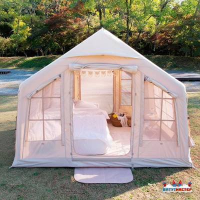 Пневмокаркасная палатка «Летний Уют» 3,2×2,5×2,2 м — семейная, кемпинговая из ПВХ