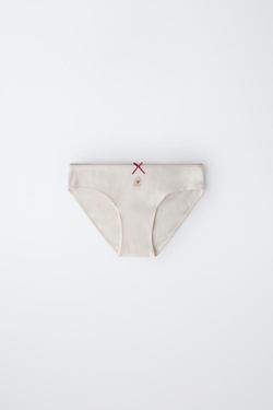 ZARA НАБОР ИЗ ШЕСТИ ТРУСОВ С ПРИНТОМ СОБАЧЕК, РЫЖЕВАТО-КОРИЧНЕВЫЙ