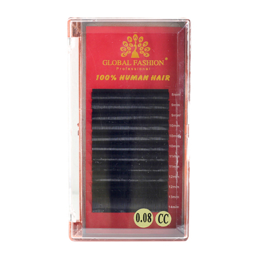 Набор ленточных ресниц Global Fashion микс CC 0.08 (красные)