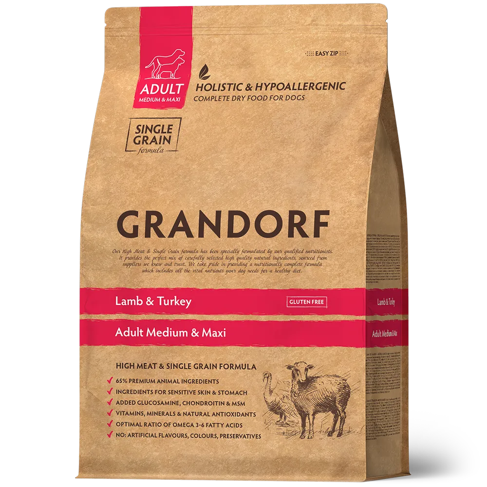 GRANDORF Ягнёнок с индейкой Для средних и крупных пород