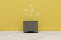 Brabantia Контейнер для мусора Bo 3х11л с сегрегацией, платина