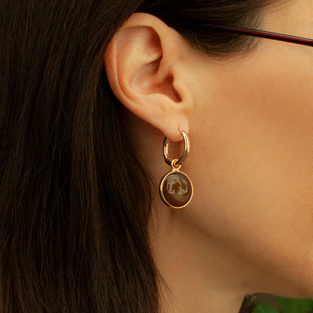 Серьги Fiore Luna TIGER EYE LE1120 BR/G