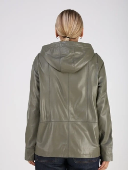 Кожаная куртка демисезонная с капюшоном