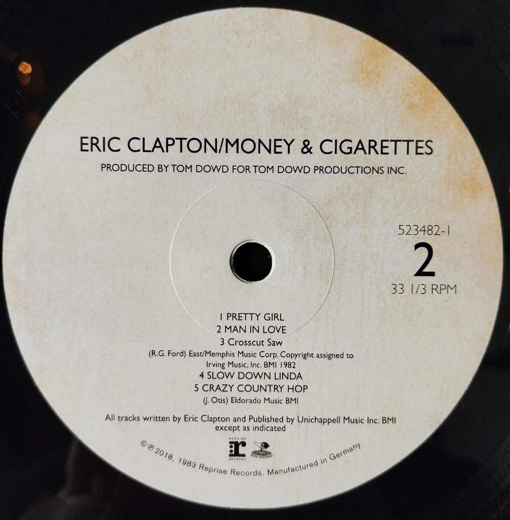 Винтажная виниловая пластинка LP Eric Clapton Money And Cigarettes (Germany 2018)
