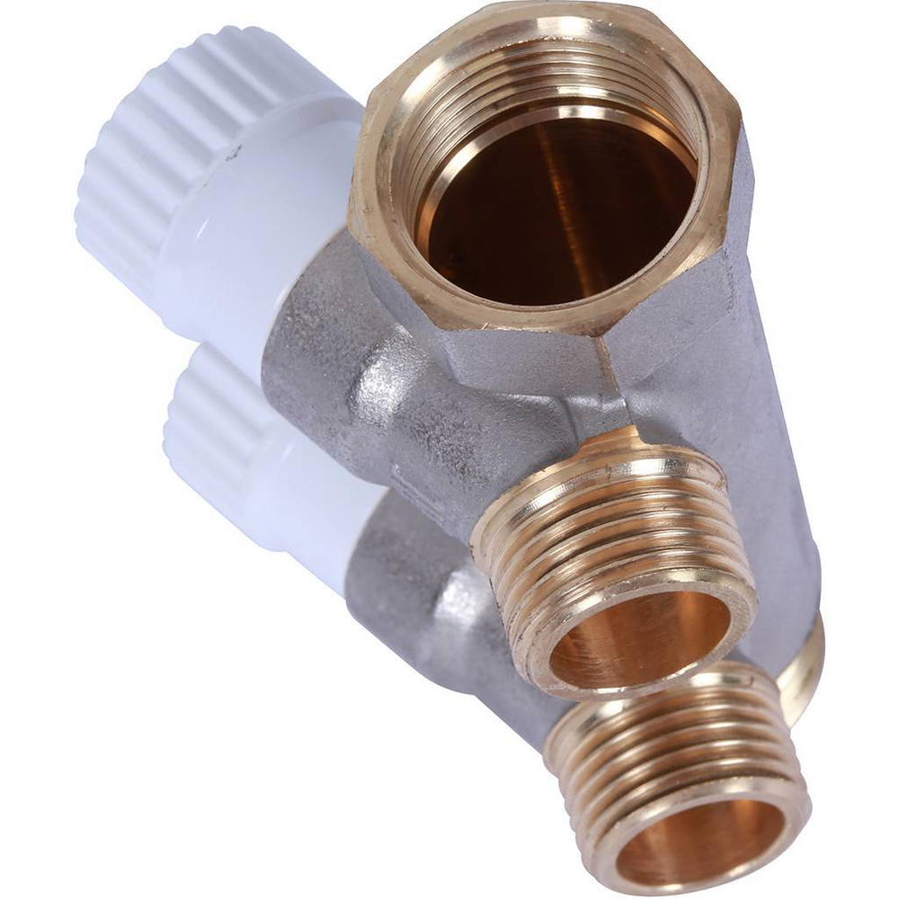 Коллектор распределительный  3/4", 2 отвода 1/2" плоское уплотнение