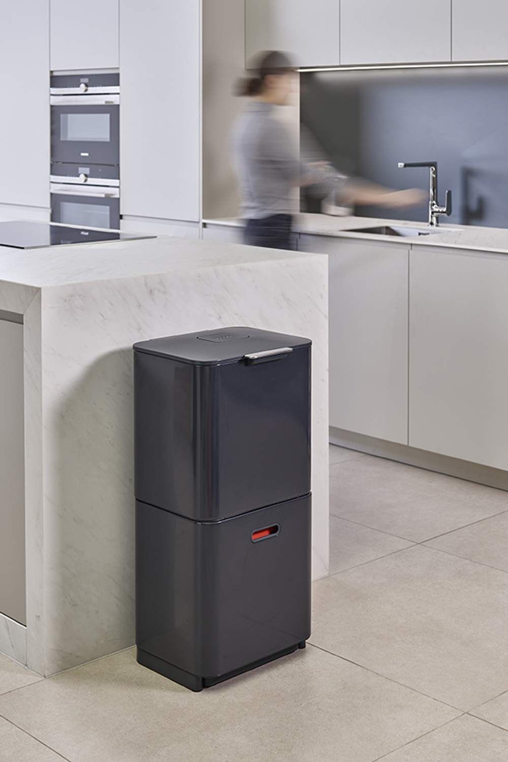 Контейнер для мусора с двумя баками totem max, 60 л, графит