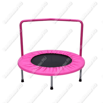 Каркасный батут с П-образной ручкой, диаметр 3 фт, розовый