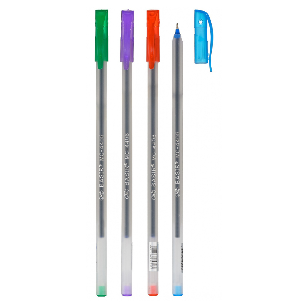 Ручка шариковая, Basir, синие чернила, белый матовый корпус, 40 шт