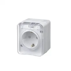 Розетка 1-м ОП AtlasDesign PROFI 16А IP54 250В заземл. защ. шторки бел. SE ATN540145