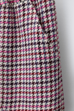 ZARA БРЮКИ WIDE LEG С УЗОРОМ «ГУСИНАЯ ЛАПКА», РОЗОВЫЙ