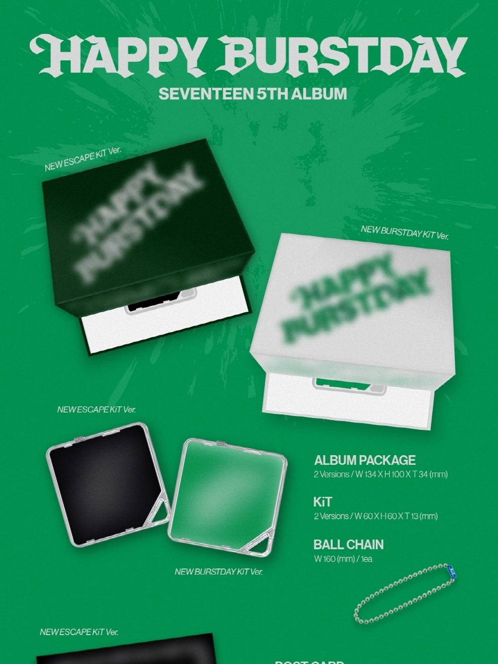 Альбом SEVENTEEN - HAPPY BURSTDAY 5th Album 2 KIT Version SET