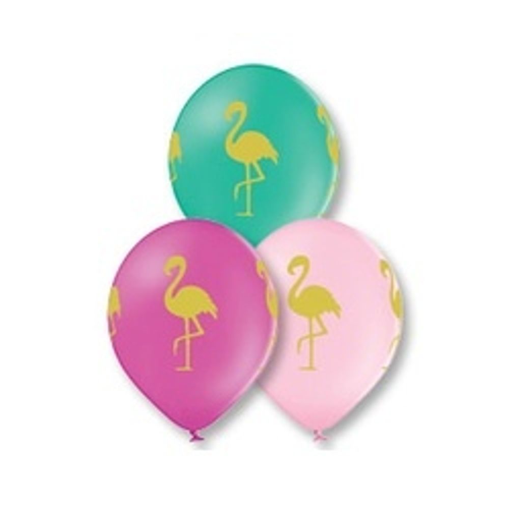Шар (14"/36 см) Фламинго, Шелкография пастель 25 шт.