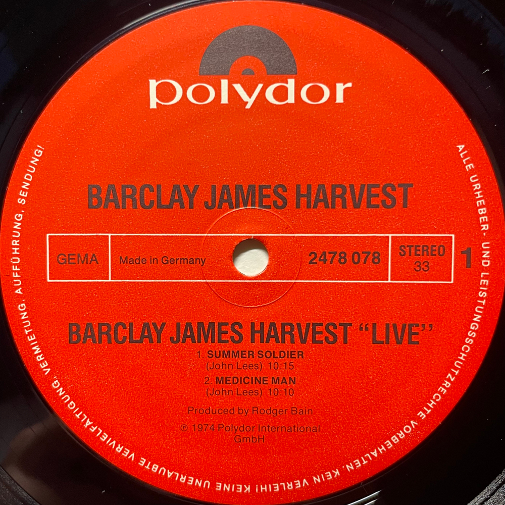 Barclay James Harvest ‎– Live 2LP (Германия)