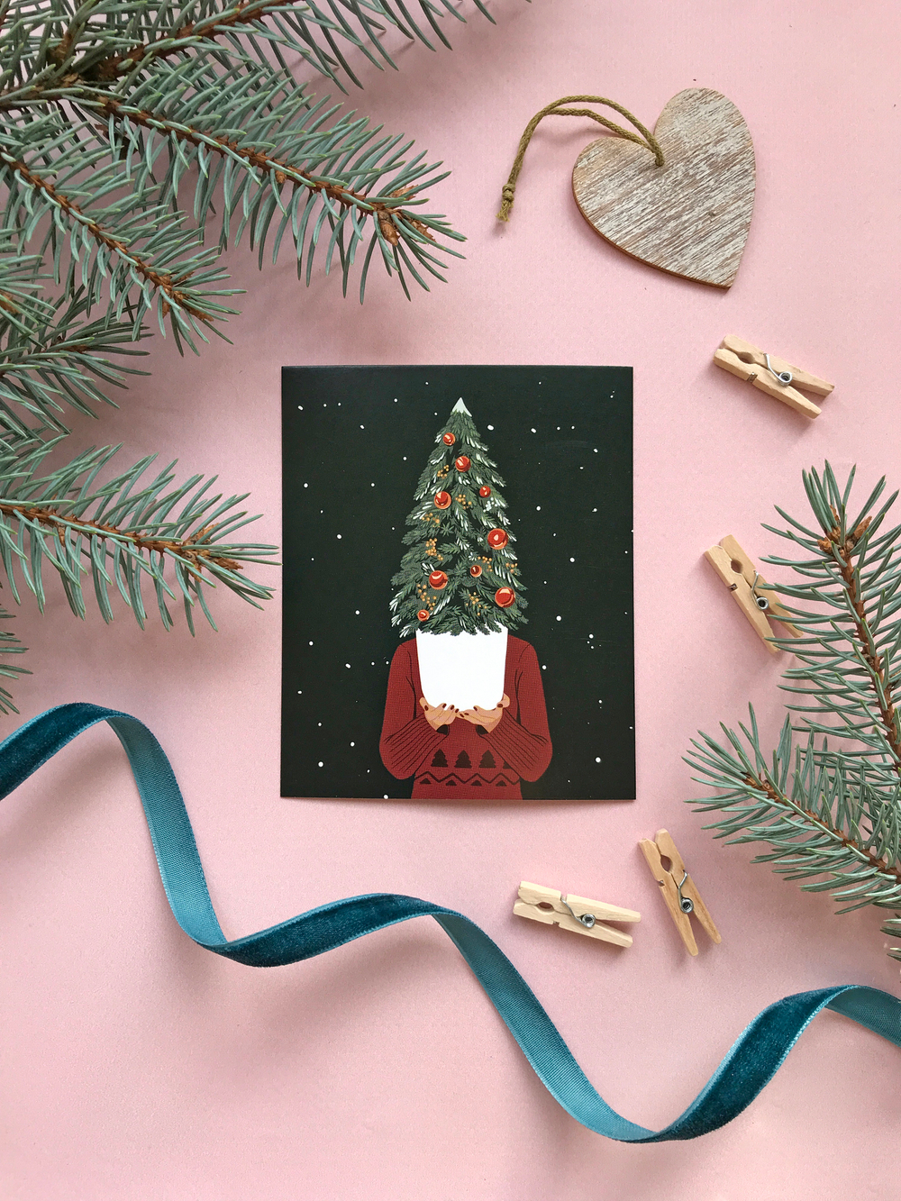 Открытка мини «Елочка», 8,8 х 10,7 см