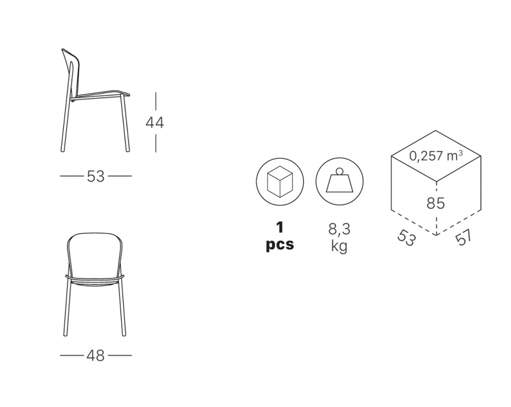 Стул деревянный Scab Design Finn Metal Wood, антрацит, белый ясень