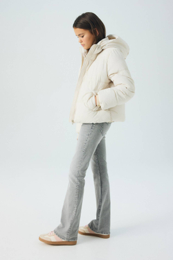 H&M Пуховая куртка с капюшоном, кремовый